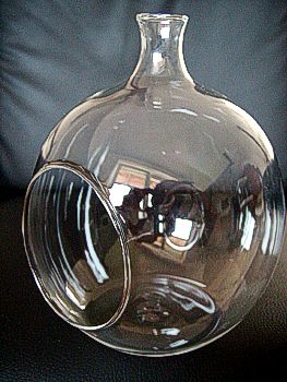 Lampion przezroczysty, stojący świecznik ze szkła, bombka z otworem