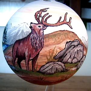lampion żaroodporny z jeleniem ręcznie malowanym